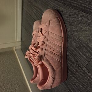 Pink Adidas Suede Sneakers